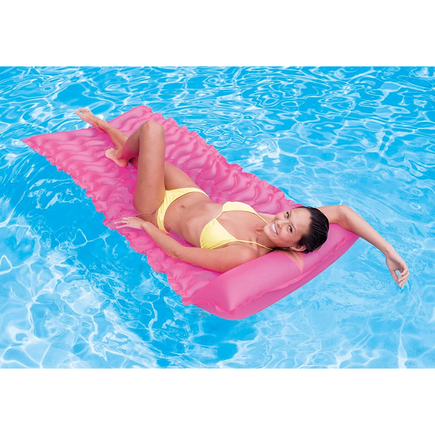 INTEX 58807EU - (zusammenrollbar, pink 229x86cm) Tote-n-Float - Luftmatratze Wasserspielzeug