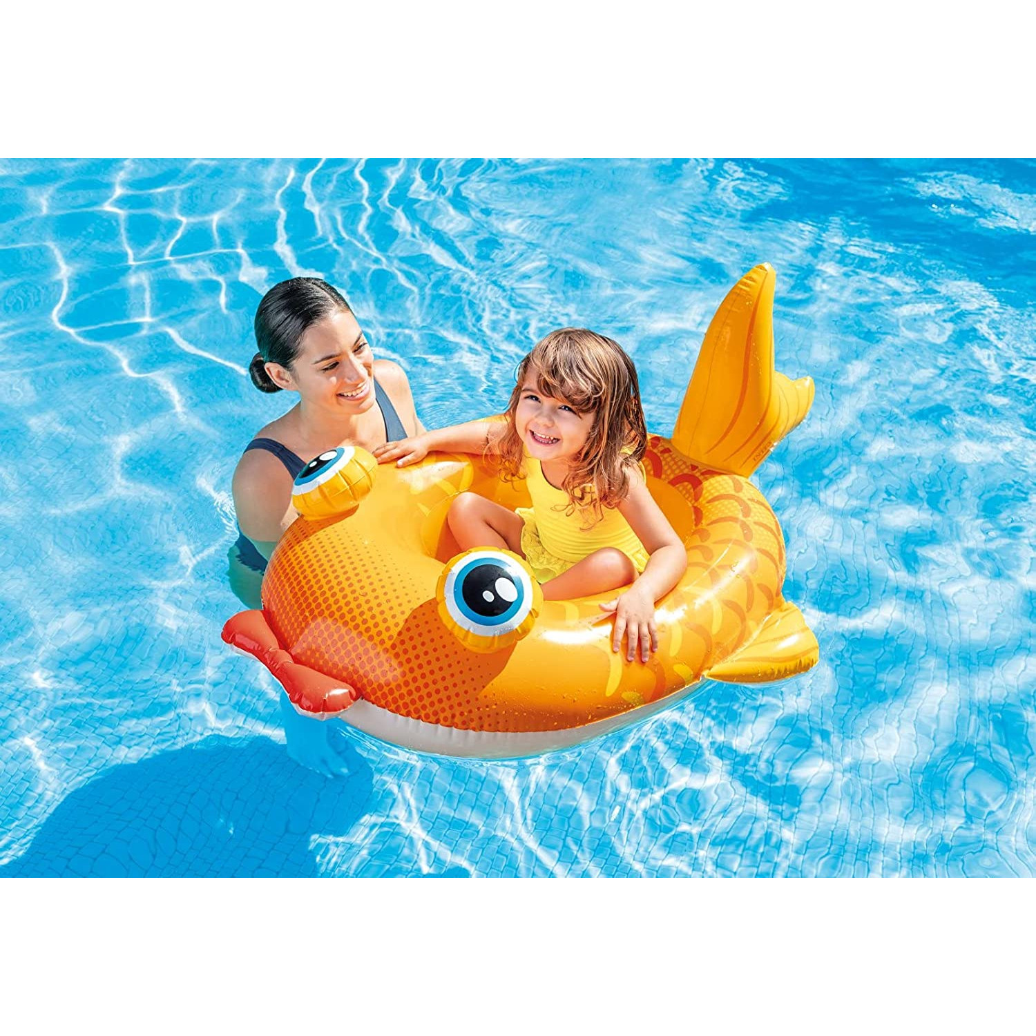mehrfarbig Pool-Cruiser Wasserspiel, Baby-Boot (110x100cm) - - INTEX 59380NP Fisch