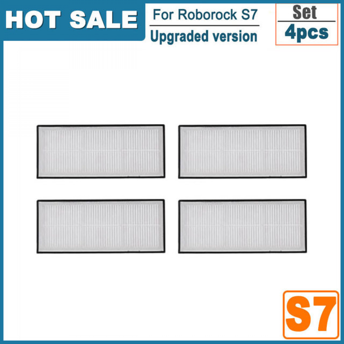 INF Vakuum-Ersatzfilter Roborock 4-teilig Plus, S7/Max/S70/T7S Zubehörset für
