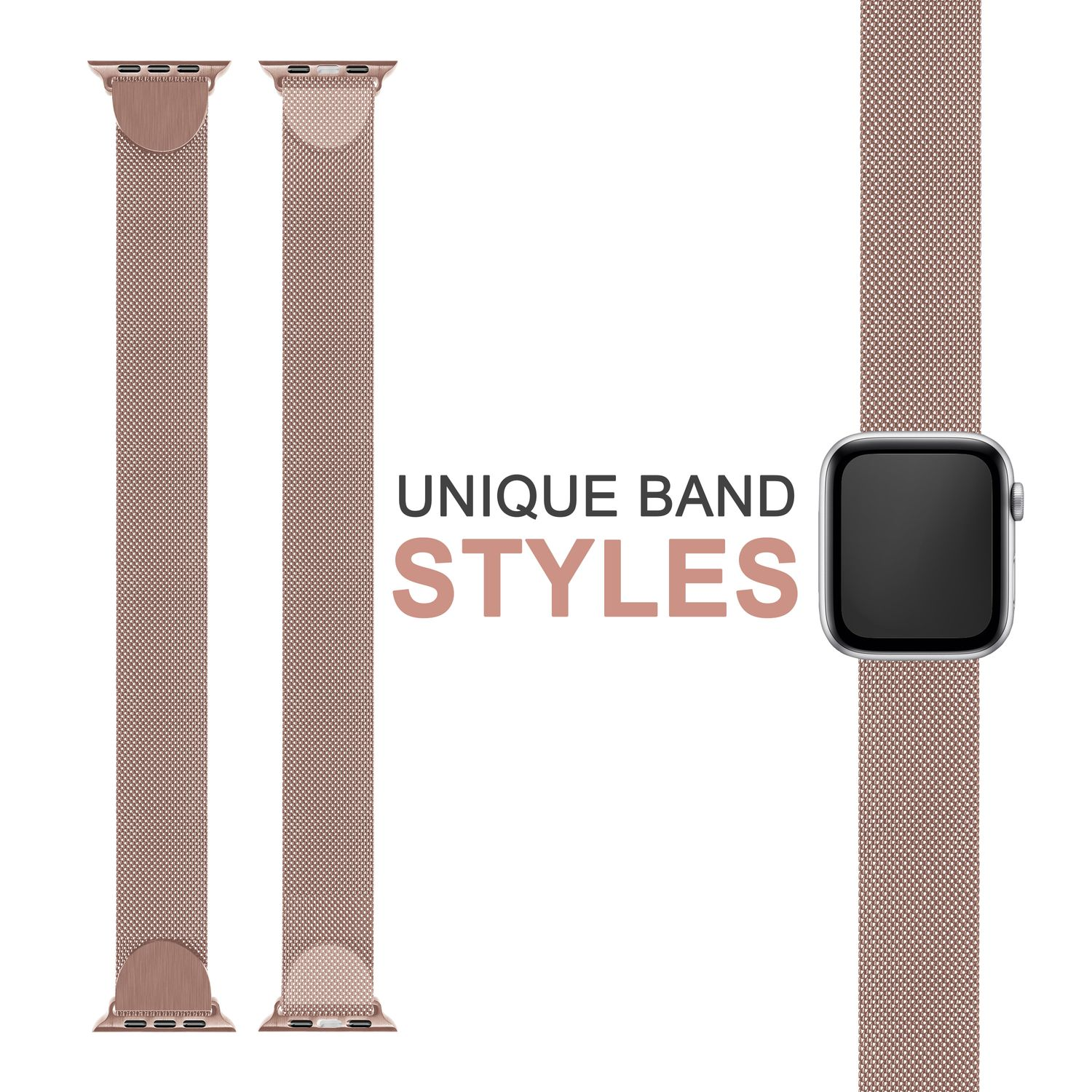 Armbänder mit einzigartigen Stilen; roségoldene Farbe.