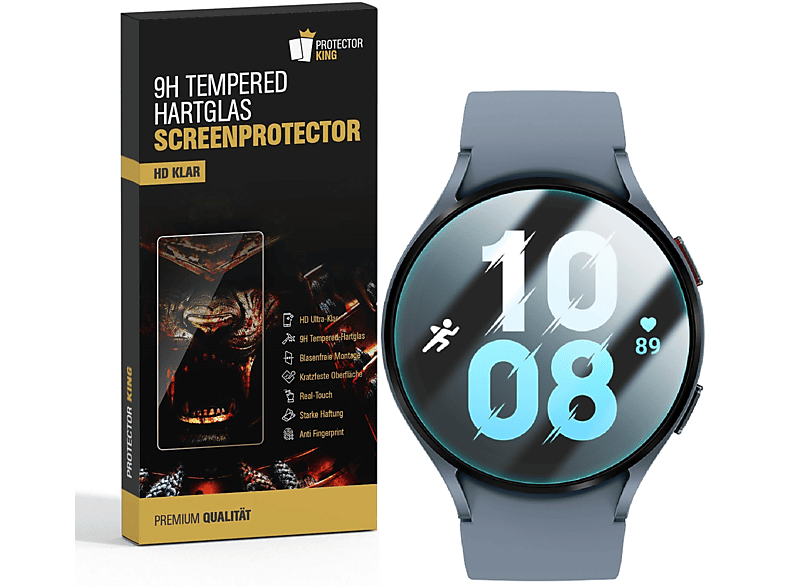 PROTECTORKING 2x 9H Hartglas Schutzglas HD KLAR Displayschutzfolie(für Samsung Galaxy Watch 5 44mm)