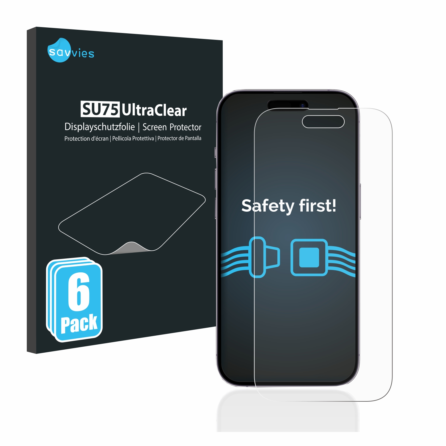 SAVVIES 6x klare iPhone Pro) 14 Schutzfolie(für Apple