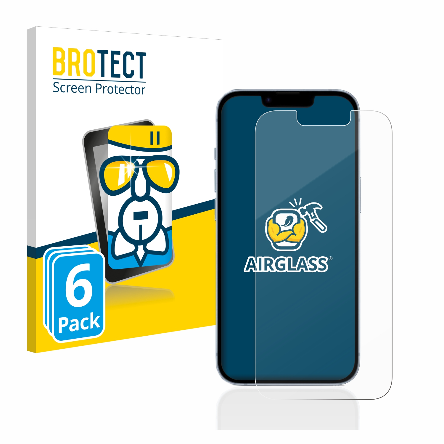 6x BROTECT Airglass 14) klare iPhone Schutzfolie(für Apple