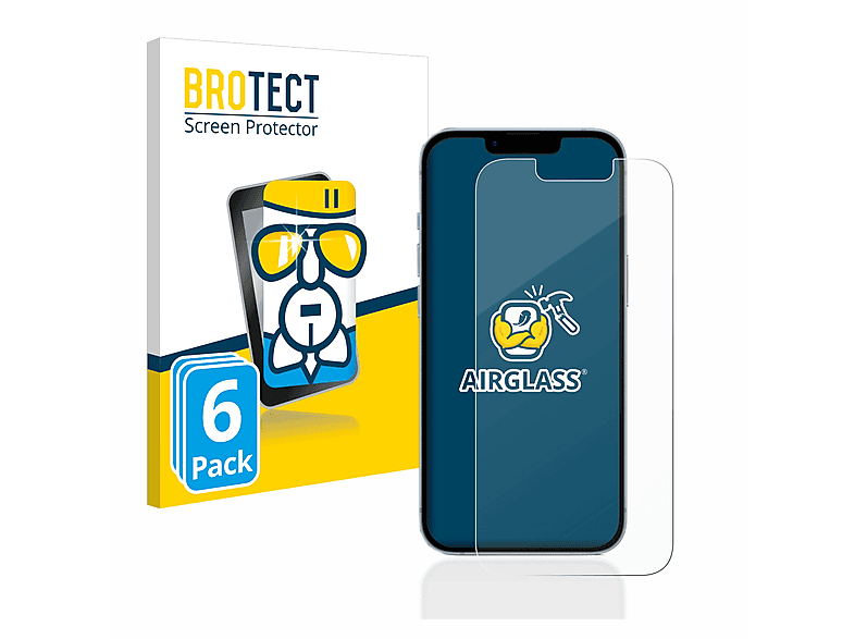 BROTECT 6x Airglass klare Schutzfolie(für Apple iPhone 14)