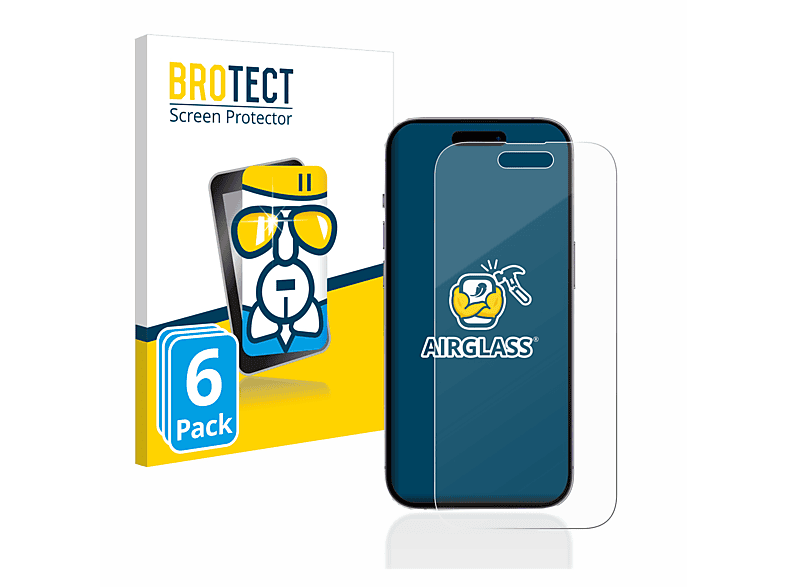 BROTECT 6x Airglass Pro) Schutzfolie(für Apple klare iPhone 14