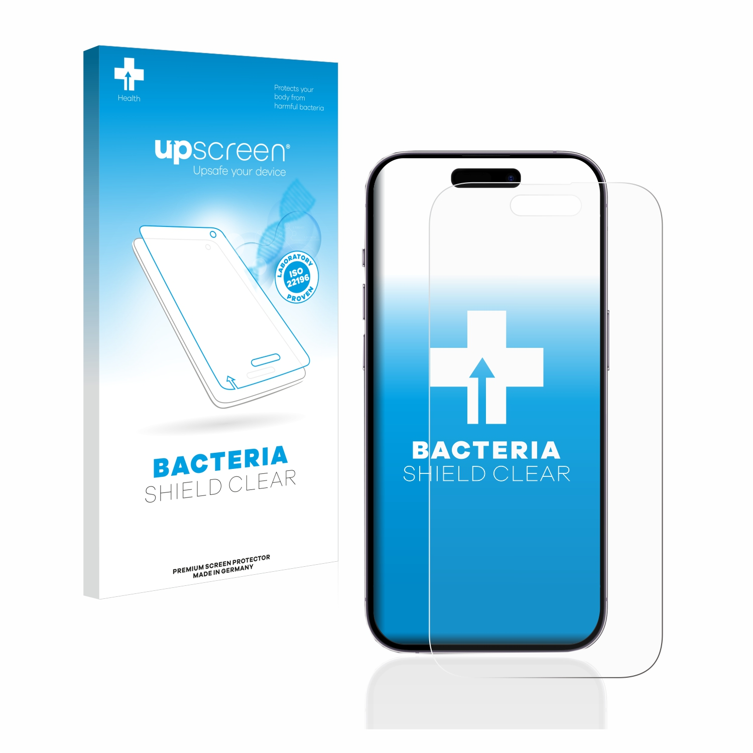 UPSCREEN antibakteriell klare Schutzfolie(für Apple iPhone 14 Pro)