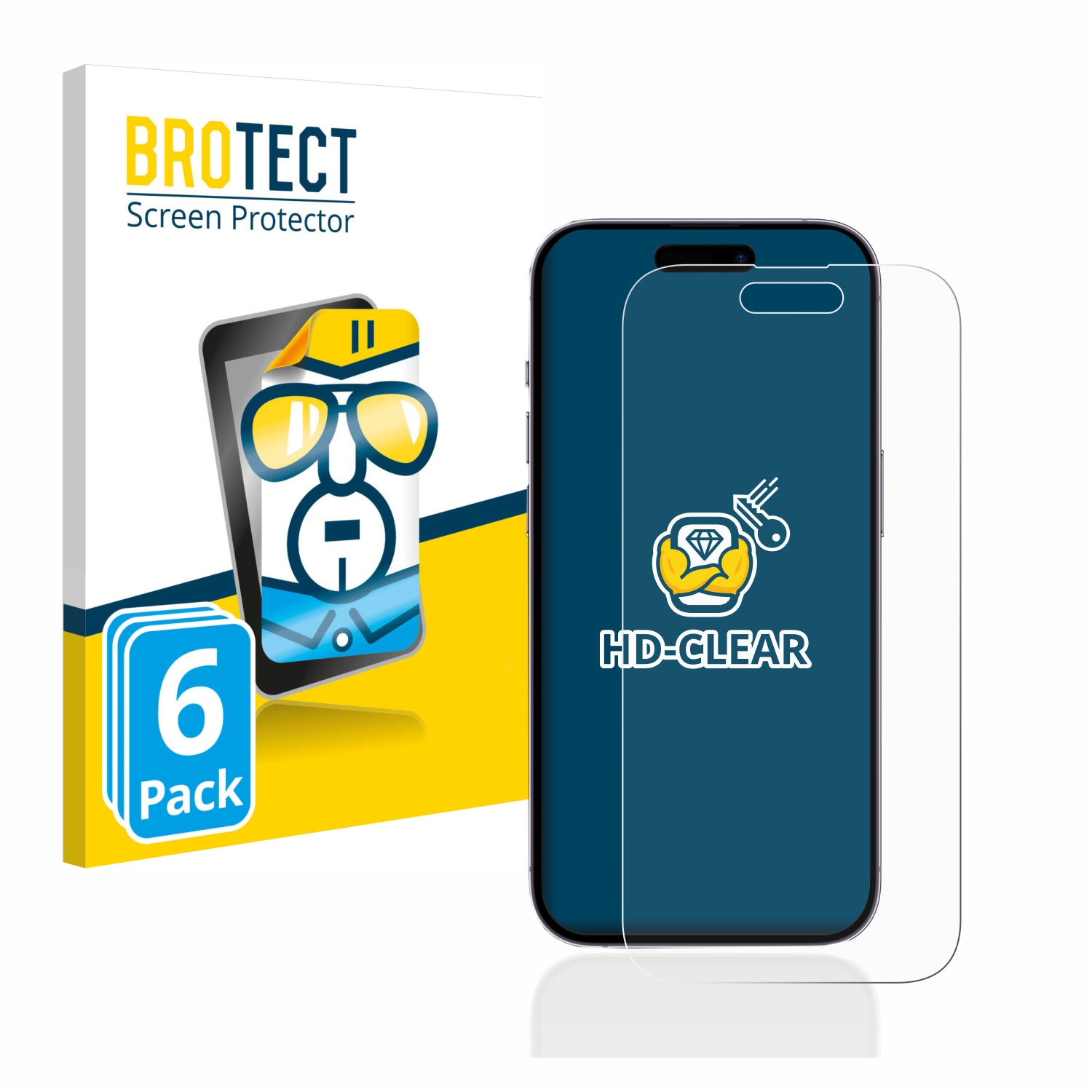 iPhone BROTECT 14 klare Schutzfolie(für Apple Pro) 6x