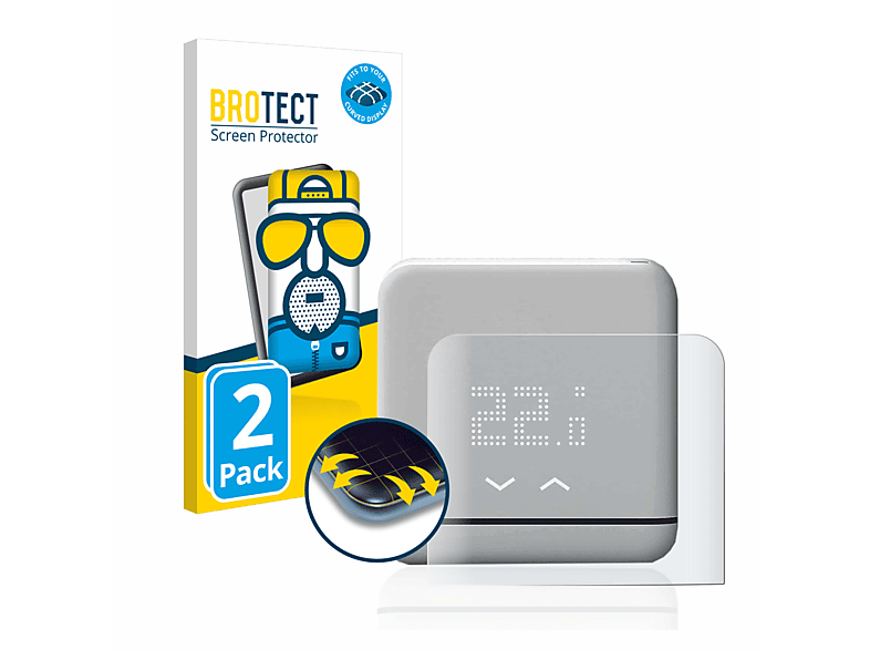 BROTECT 2x Flex matt V3+) 3D Klimaanlagen- Smarte Schutzfolie(für Curved Full-Cover Steuerung Tado°
