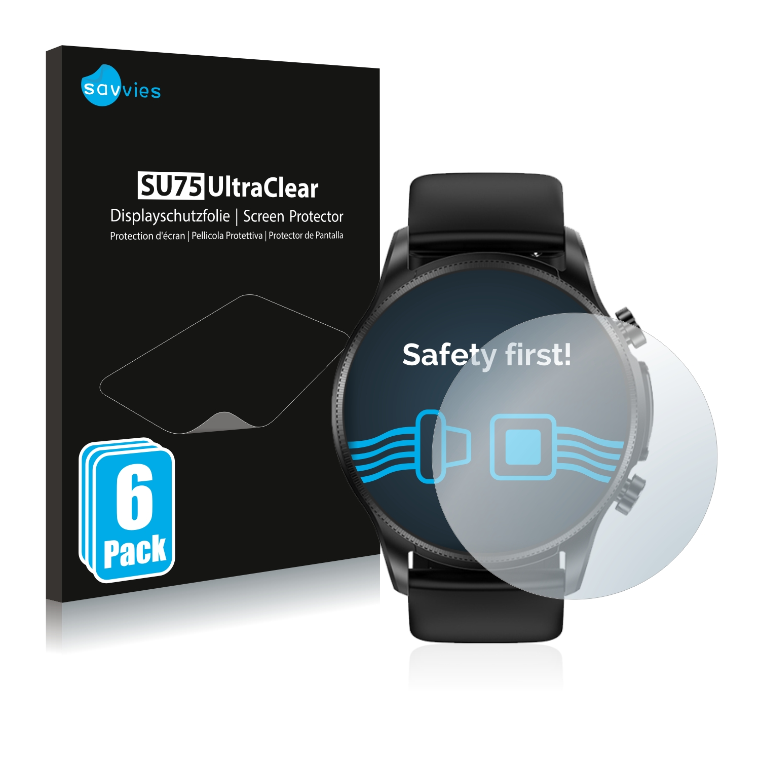 klare Schutzfolie(für Smartwatch) SAVVIES Cardiac 6x Ruijie