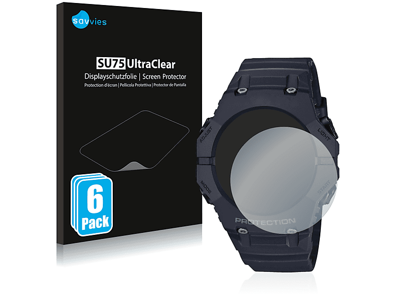 SAVVIES 6x klare GA-B001) G-Shock Casio Schutzfolie(für