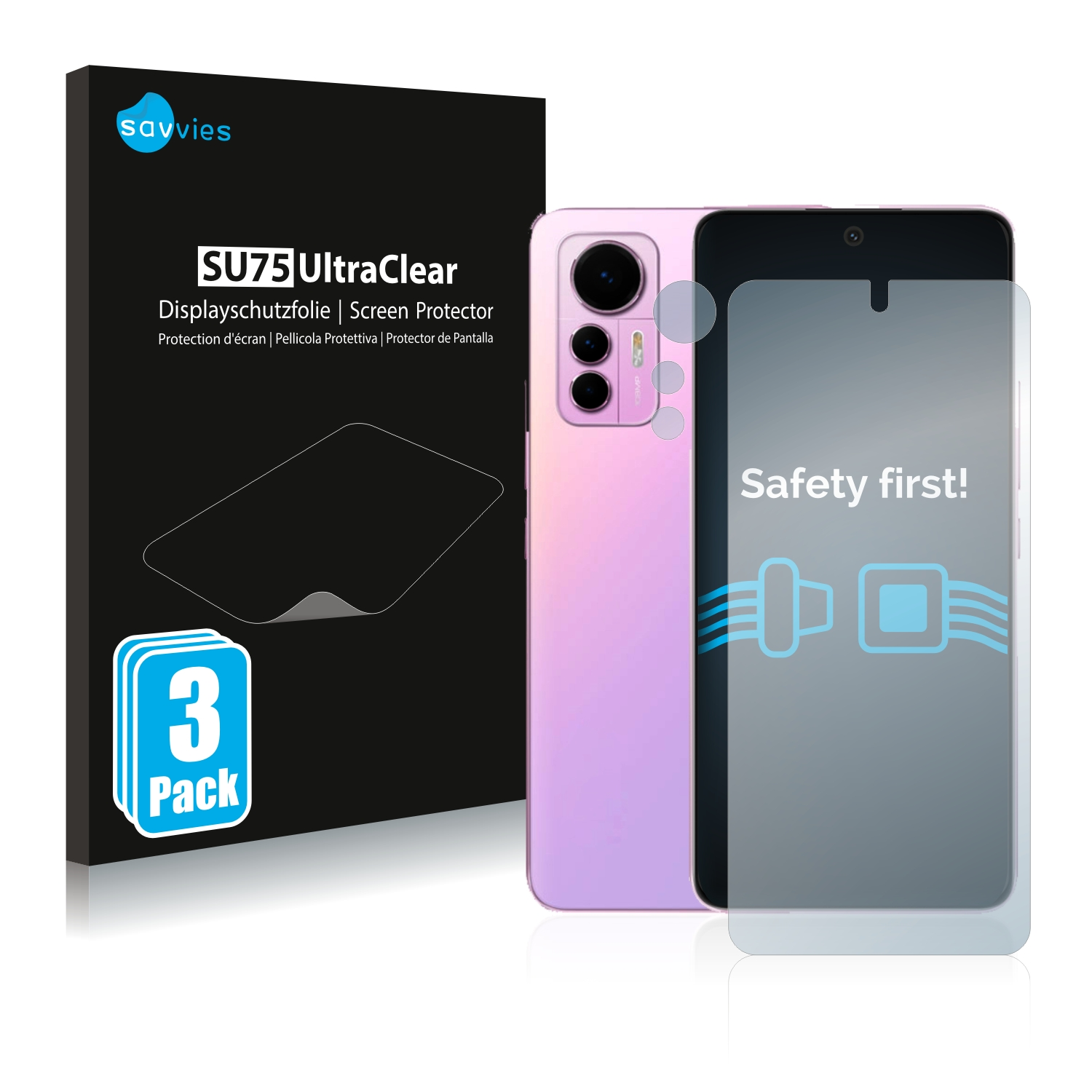 SAVVIES 6x klare Lite) Schutzfolie(für 12 Xiaomi