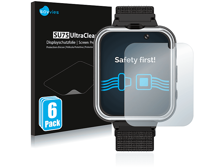 SAVVIES 6x klare Schutzfolie(für Pthtechus X32) | Smartwatch Schutzfolien & Gläser