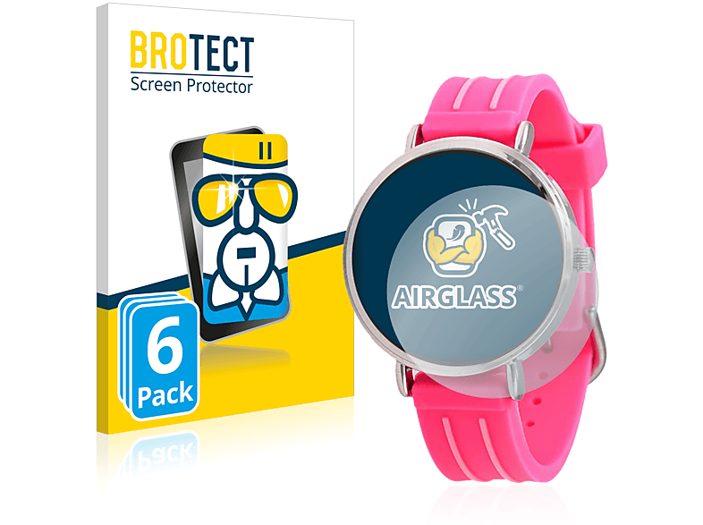 BROTECT 6x Airglass klare Schutzfolie(für Kiddus Children´s Learning Watch)