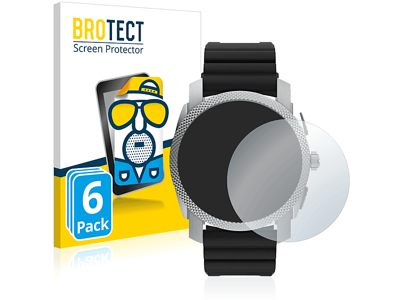 BROTECT 6x matte Schutzfolie(für Fossil Gen 6 Hybrid Machine (45mm)) | Smartwatch Schutzfolien & Gläser