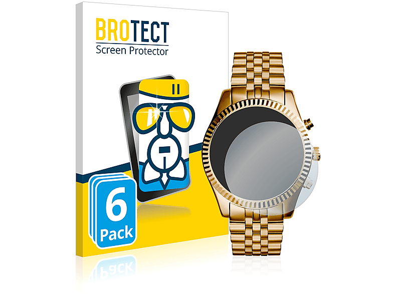 BROTECT 6x Airglass klare Schutzfolie(für Michael Kors Access MK 8281) | Smartwatch Schutzfolien & Gläser