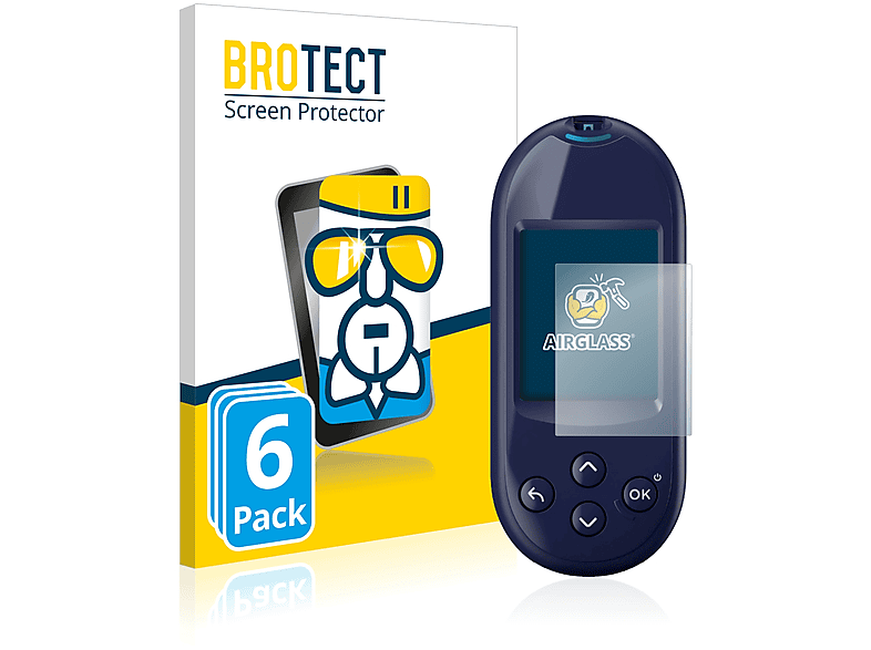 BROTECT Reflect) OneTouch Airglass Ultra LifeScan Plus Schutzfolie(für 6x klare