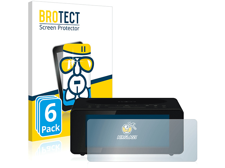 BROTECT 6x Airglass klare Schutzfolie(für 52) TechniSat Digitradio