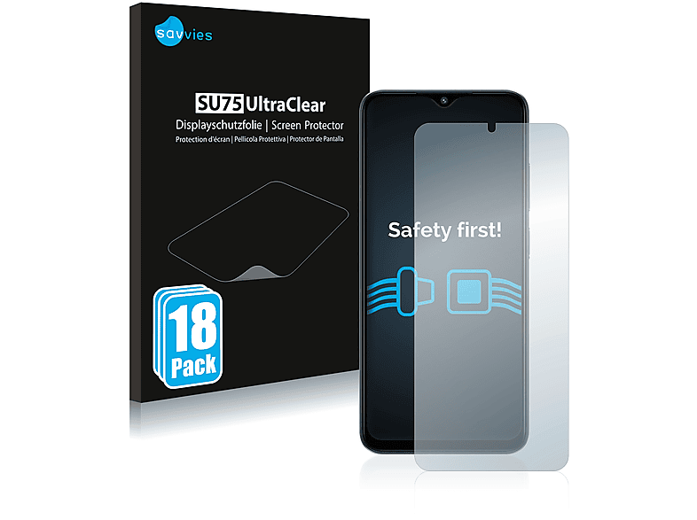 SAVVIES 18x klare Schutzfolie(für Xiaomi Poco M5)