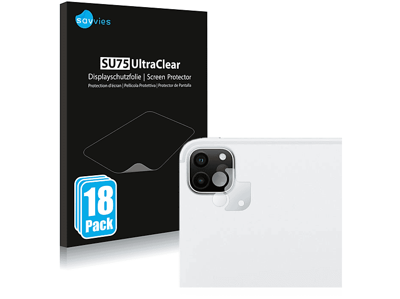 SAVVIES 18x Apple 2022 Schutzfolie(für Gen.)) klare (6. iPad 12.9\