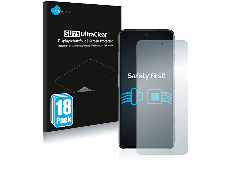 SAVVIES 18x klare Schutzfolie(für Xiaomi Black Shark 5 RS)