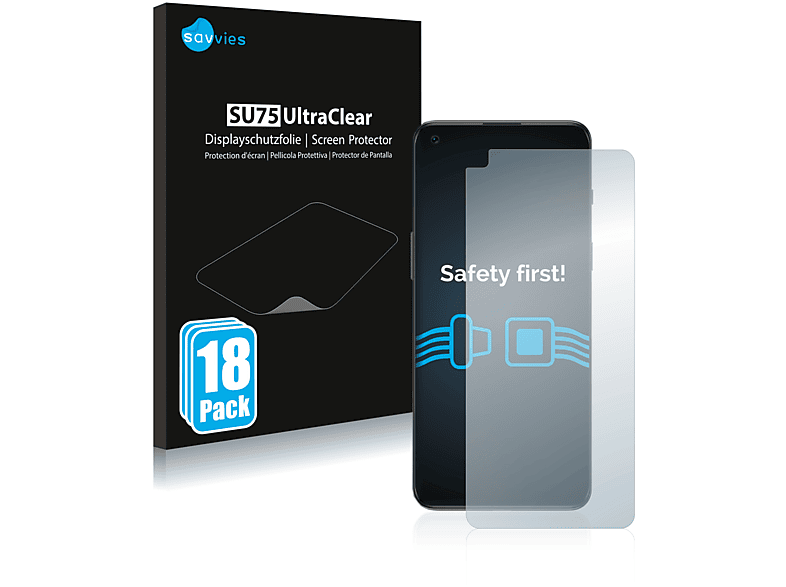 SAVVIES 18x klare Schutzfolie(für OnePlus Nord 2T 5G)