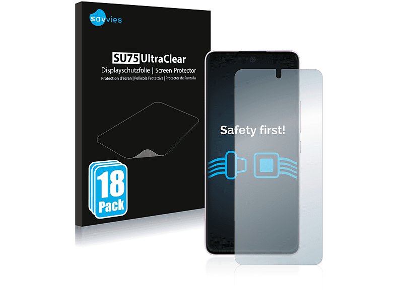 SAVVIES 18x klare Schutzfolie(für Xiaomi 12 Lite)