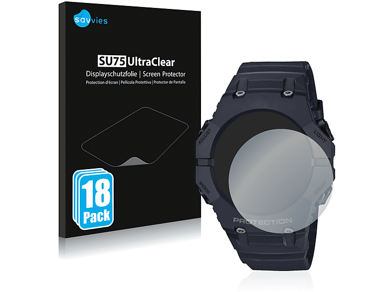18x GA-B001) G-Shock klare Schutzfolie(für SAVVIES Casio