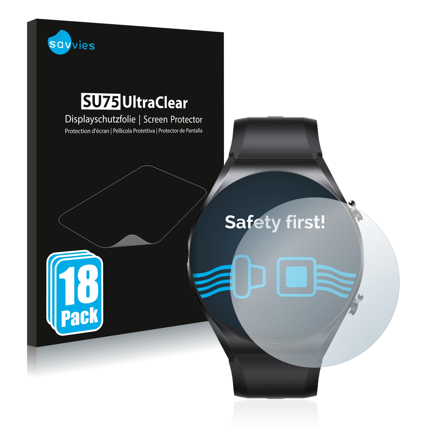 Strap) klare Watch 18x Schutzfolie(für Xiaomi SAVVIES S1