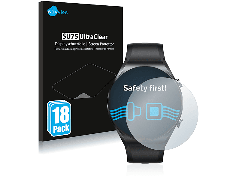 SAVVIES 18x klare Schutzfolie(für Xiaomi Watch S1 Strap) | Smartwatch Schutzfolien & Gläser