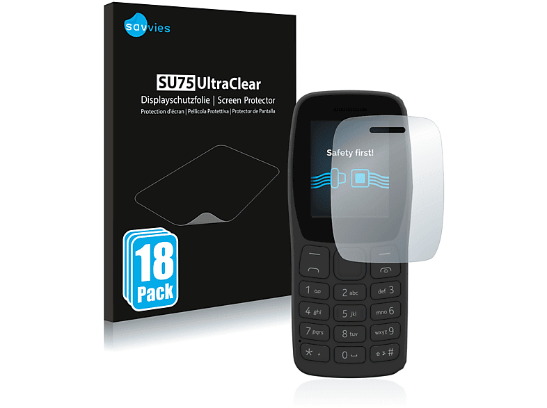 SAVVIES 18x klare Schutzfolie(für Nokia 110 2022) | Displayschutzfolien & Gläser