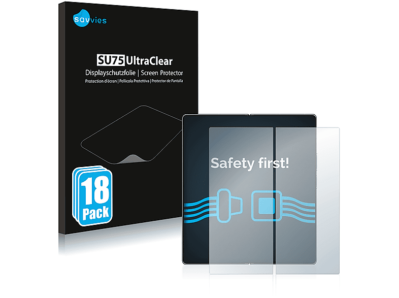 18x Fold Mix 2) klare Schutzfolie(für Xiaomi SAVVIES