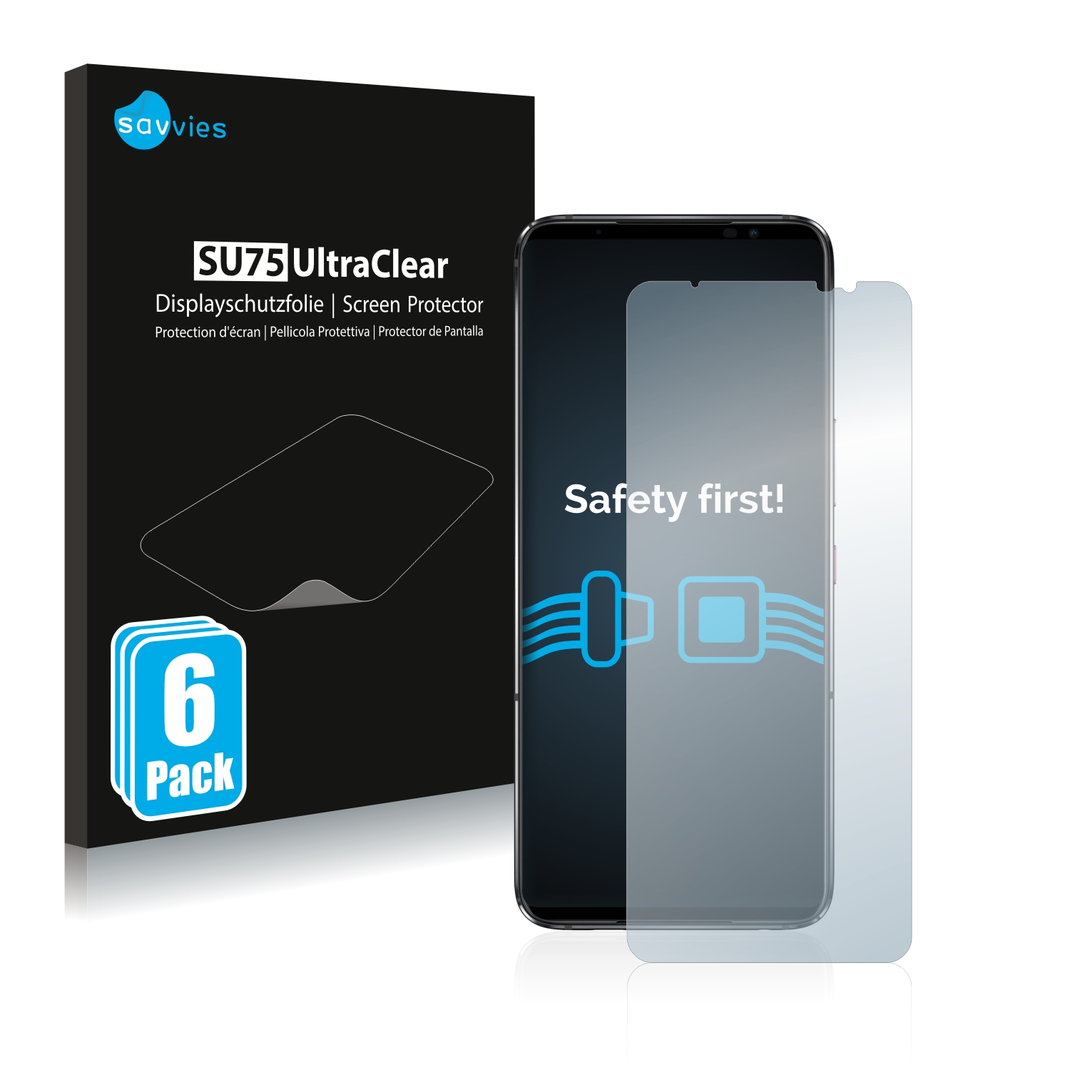 SAVVIES 6x klare Schutzfolie(für ASUS Phone 6) ROG