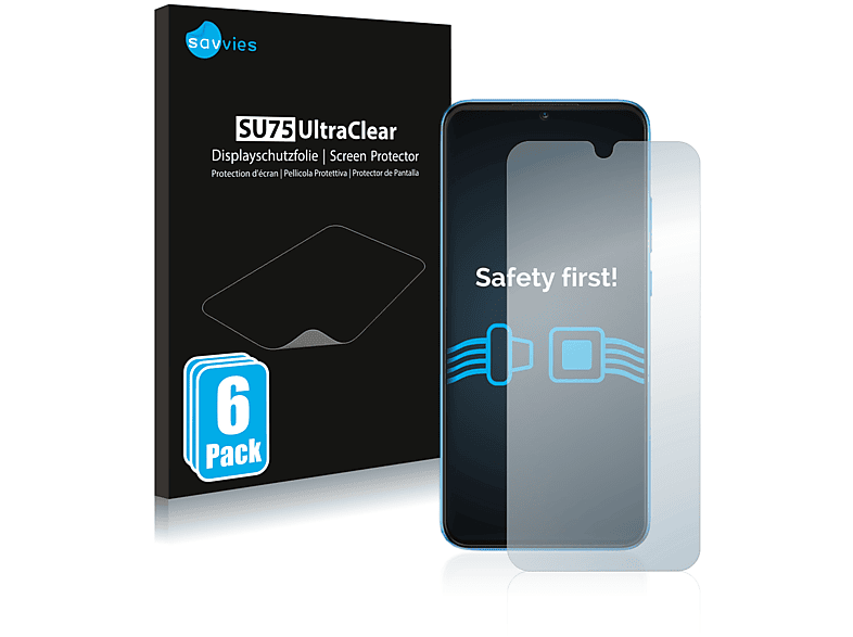 SAVVIES 6x klare Schutzfolie(für Xiaomi Redmi 10A)