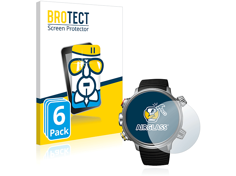 BROTECT 6x Airglass klare Schutzfolie(für Citizen Promaster Land BN4021-02E) | Smartwatch Schutzfolien & Gläser