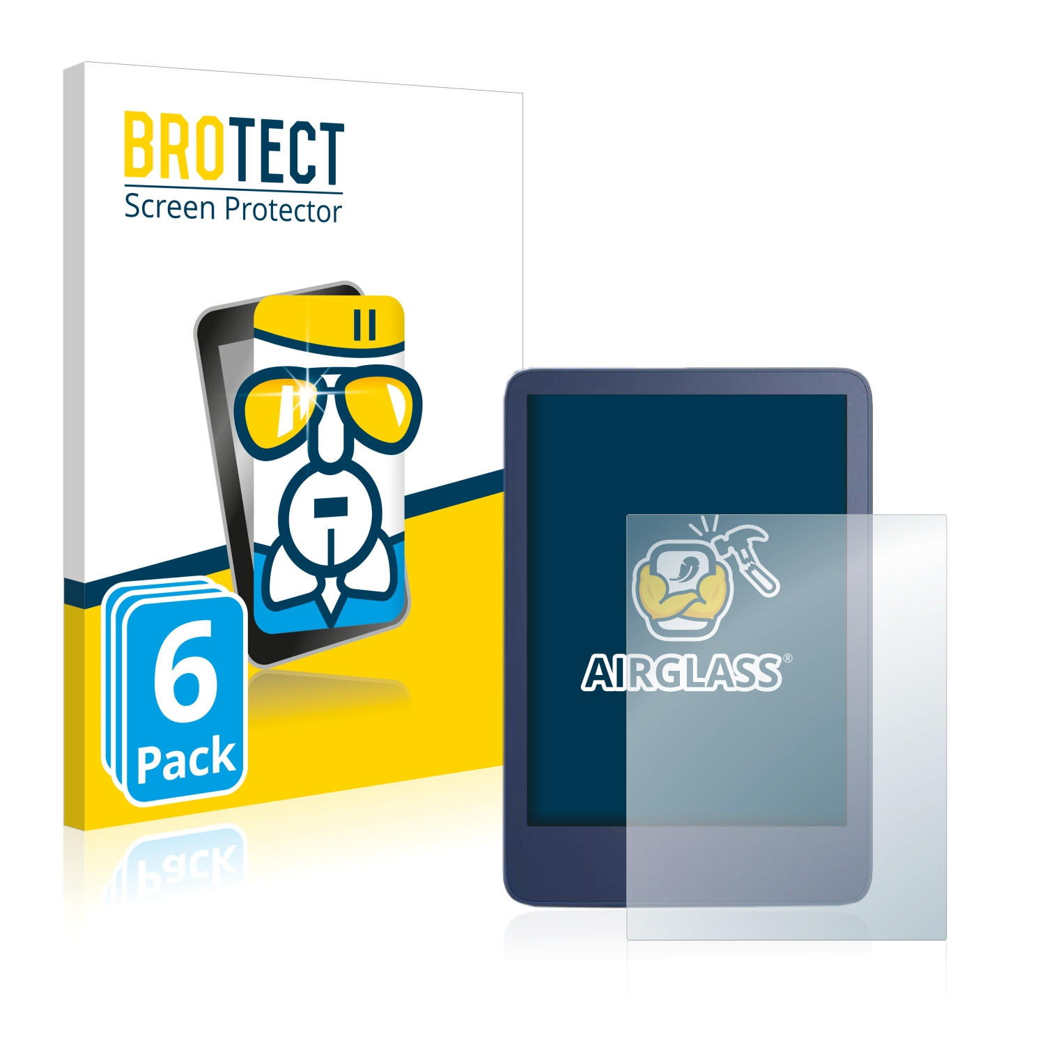 BROTECT 6x Airglass Kindle Amazon Schutzfolie(für klare Reader 2022)