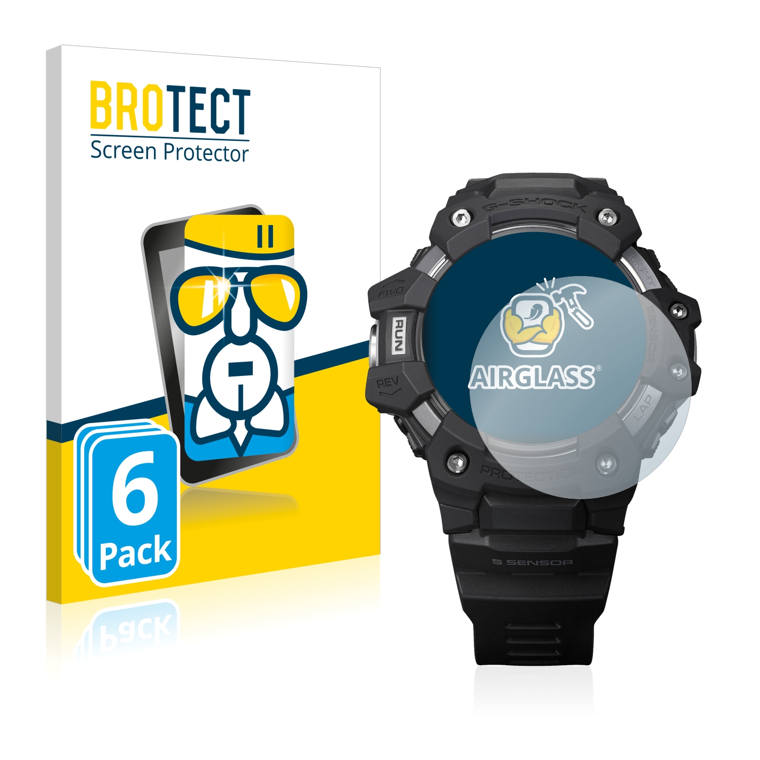 BROTECT 6x Airglass klare Schutzfolie(für Casio GBD-H1000) G-Shock