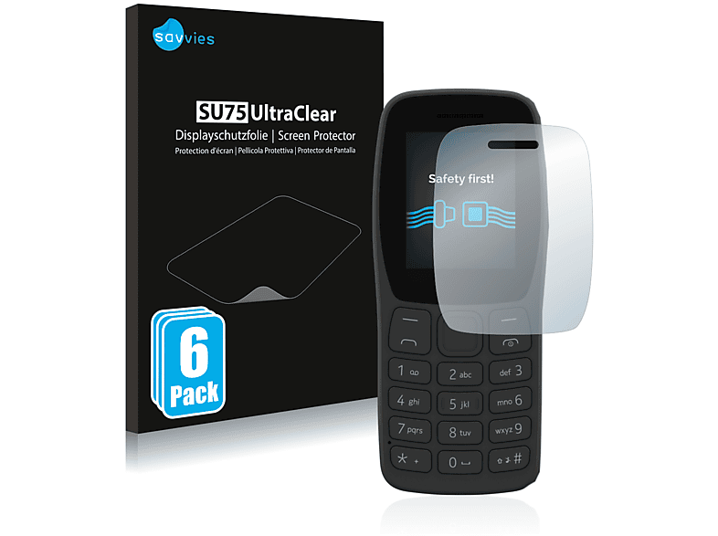 SAVVIES 6x klare Schutzfolie(für Nokia 105 2022)