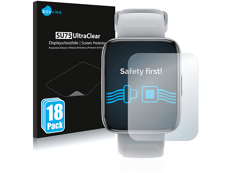 SAVVIES 18x klare Schutzfolie(für realme Watch 3 Pro)