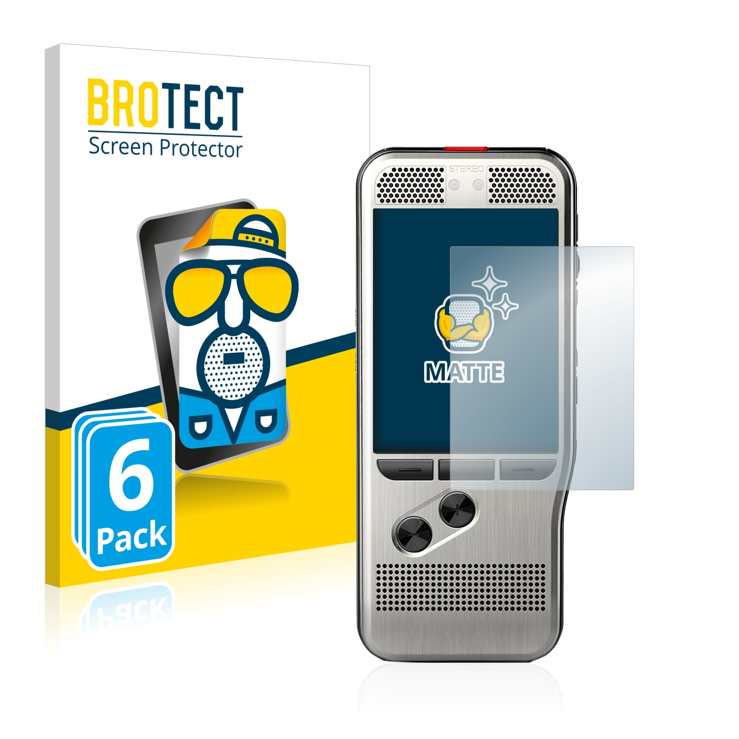 BROTECT 6x matte Schutzfolie(für Philips PocketMemo DPM7000)