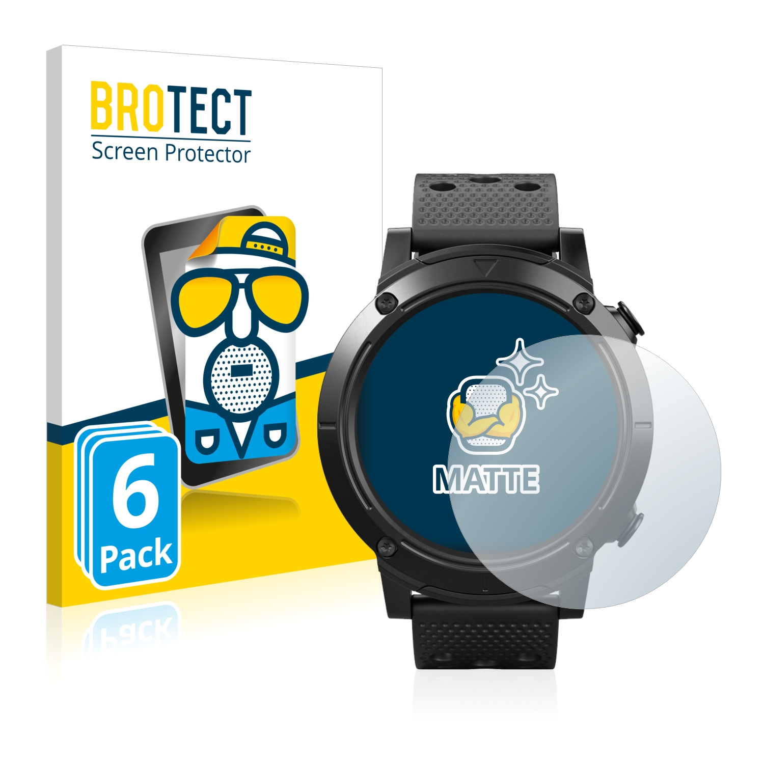BROTECT 6x matte Schutzfolie(für Smartwatch Sport) SilverCrest