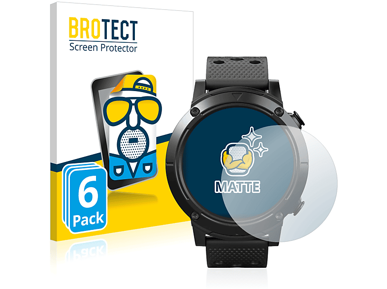 BROTECT 6x matte Schutzfolie(für SilverCrest Smartwatch Sport)