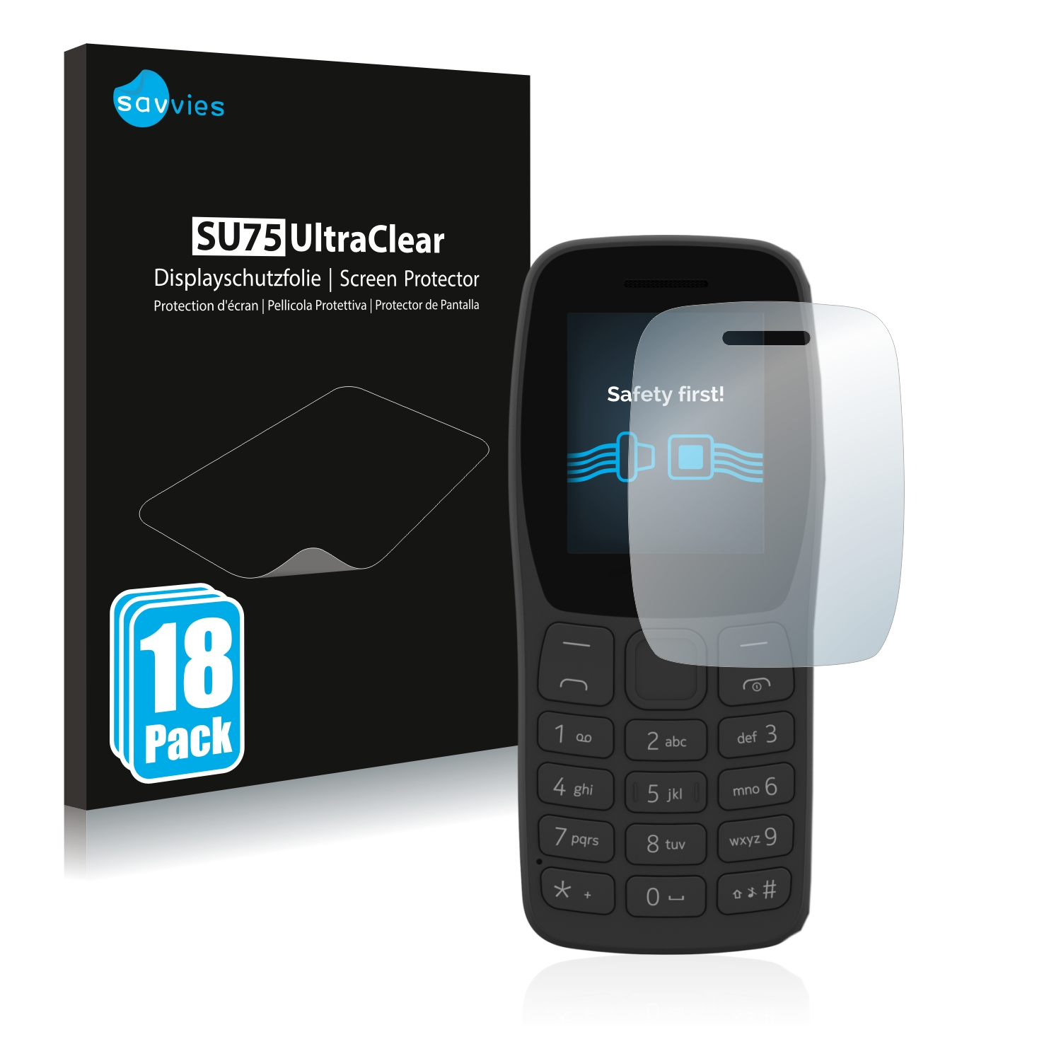 2022) 18x SAVVIES klare 105+ Nokia Schutzfolie(für