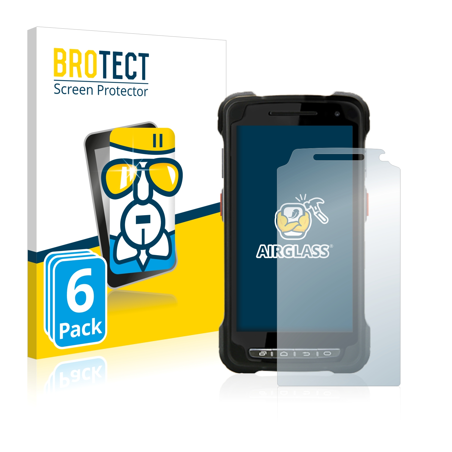 BROTECT 6x Airglass klare Schutzfolie(für Point Mobile PM80)
