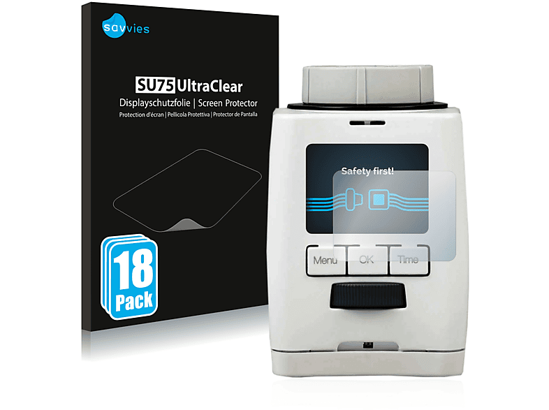 SAVVIES 18x Heizkörperthermostat) Schutzfolie(für Programmierbares klare SilverCrest