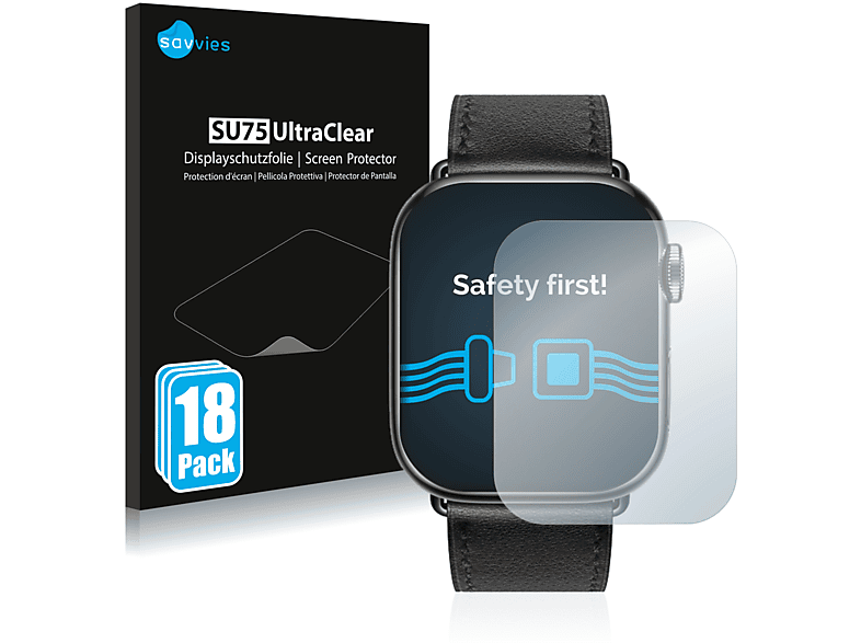 SAVVIES 18x klare Schutzfolie(für Apple Watch Hermès (41 mm))