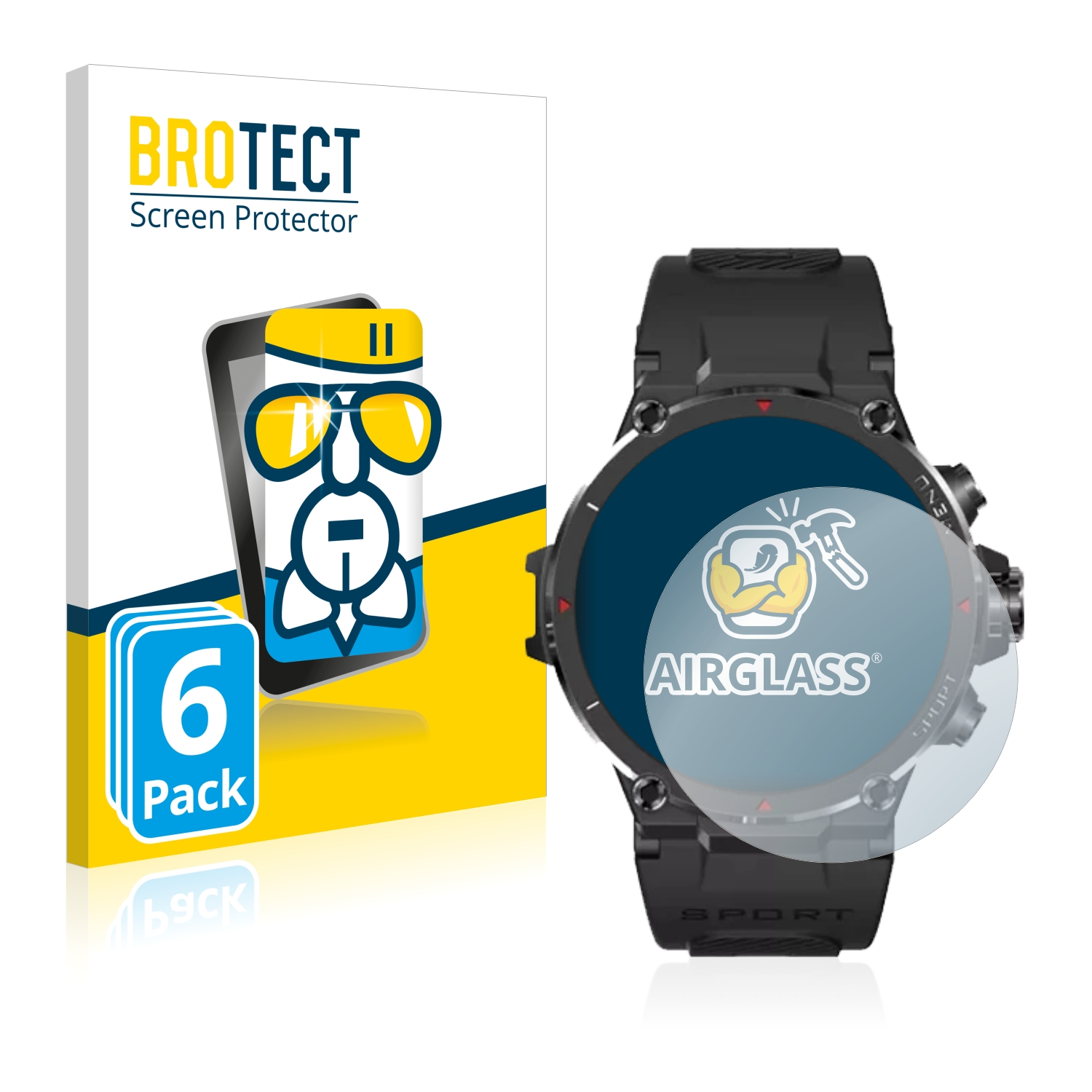 6x BROTECT Airglass Schutzfolie(für HM03) Wilok klare