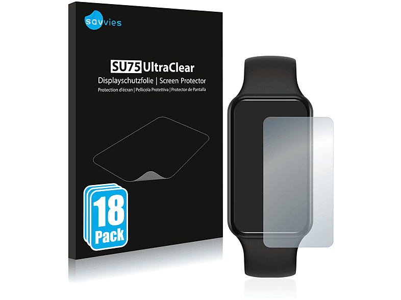 SAVVIES 18x klare Schutzfolie(für Huami 7) Amazfit Band