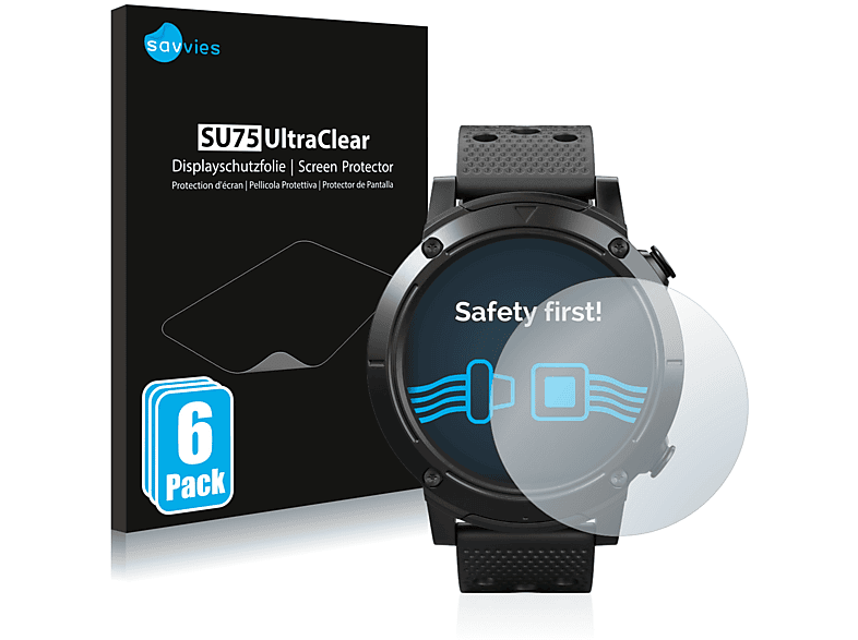 klare Schutzfolie(für SAVVIES Sport) SilverCrest Smartwatch 6x