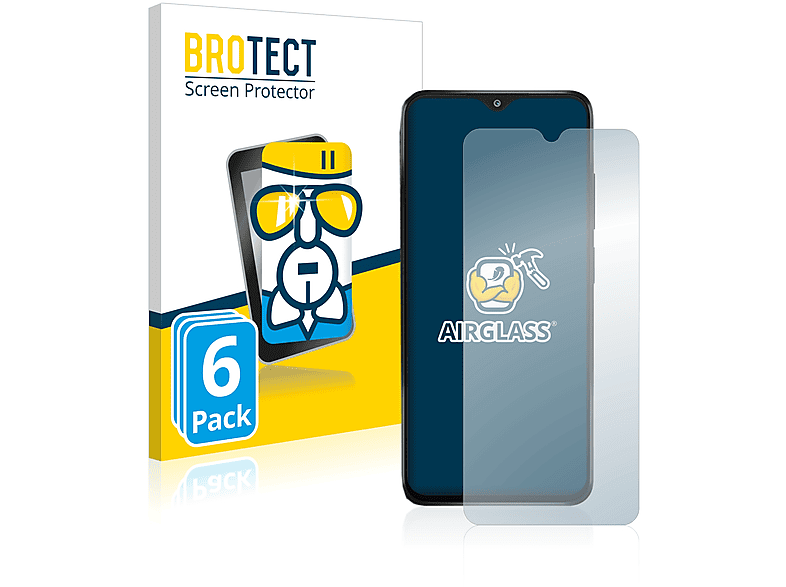 BROTECT 6x Airglass klare Schutzfolie(für Xiaomi Redmi 11 Prime)