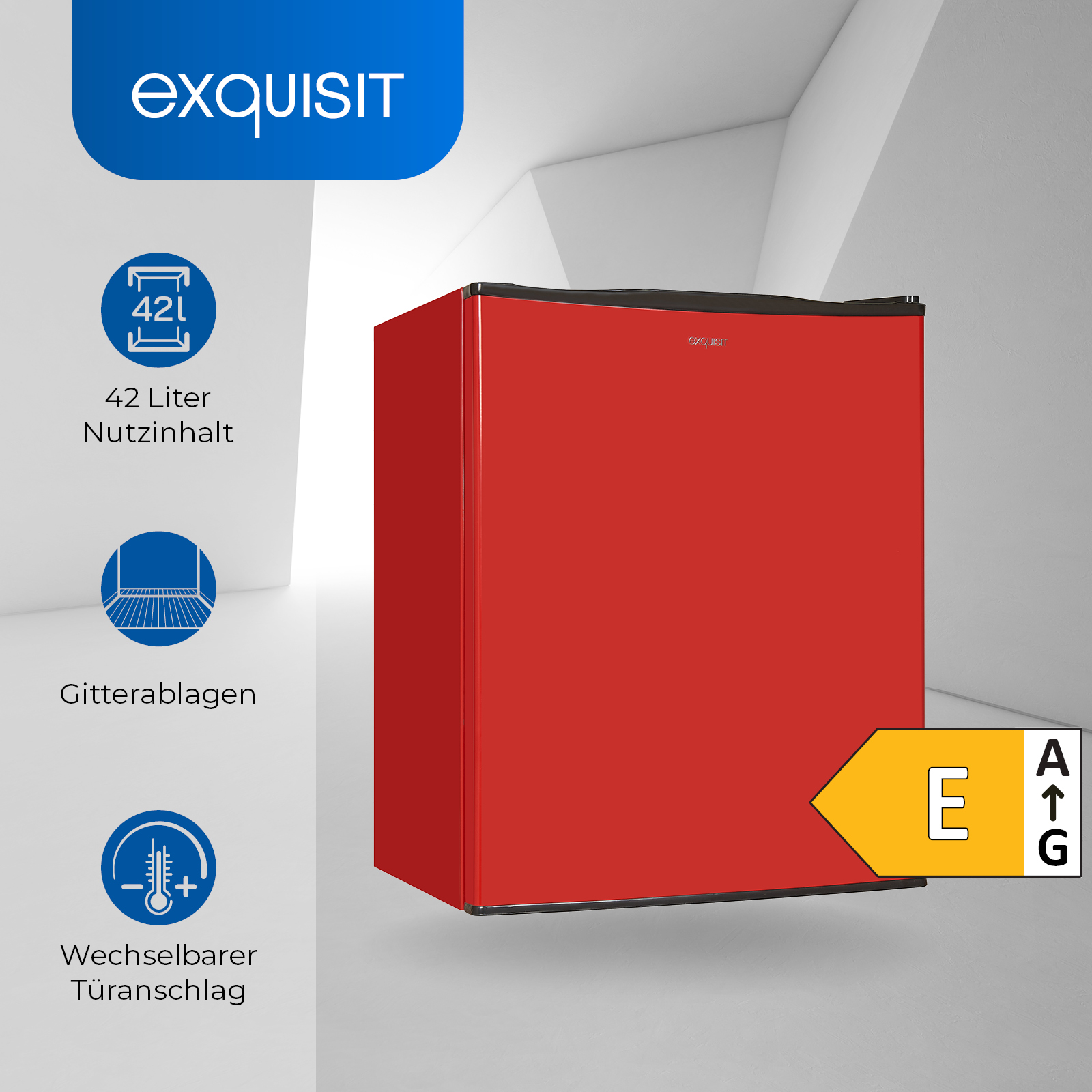 EXQUISIT GB60-150E Gefriertruhe 630 PV hoch) rot mm (E